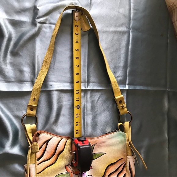 Great American Leather works Purse Handbag Floral Painted Leather - Picture 4 of 10